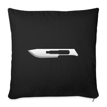 medicine. Scalpel Blades, Scalpel, Surgeon Doctor - Sofa pillowcase 17,3'' x 17,3'' (45 x 45 cm) - black - Front