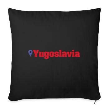 Jugoslavija Yougoslavie Jugo Tito SFRJ Jugoslawien - Housse de coussin décorative 45 x 45 cm - noir - Devant