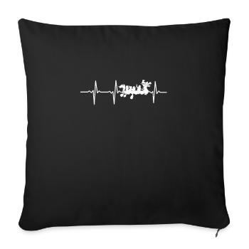 Dragon Boat Heartbeat ECG Gift - Sofa pillowcase 17,3'' x 17,3'' (45 x 45 cm) - black - Front