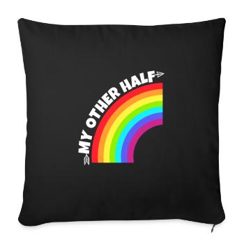 Homosexuelles Paar mein anderes halbes Geschenk - Sofakissenbezug 45 x 45 cm - Schwarz - Vorne