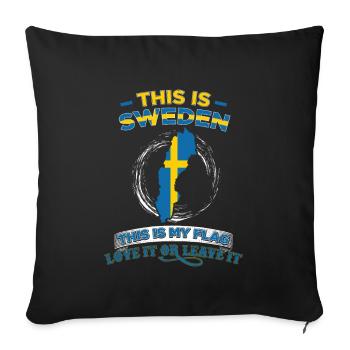 Dies ist Schweden Dies ist meine Flagge - Sofakissenbezug 45 x 45 cm - Schwarz - Vorne