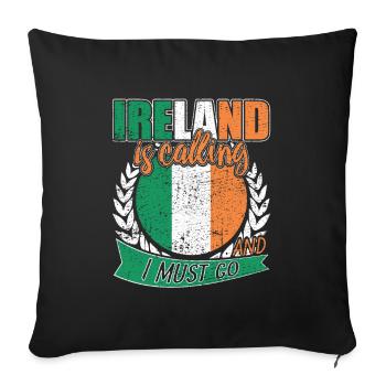 Drapeau national de Dublin Irlande - Housse de coussin décorative 45 x 45 cm - noir - Devant
