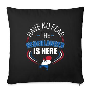 Do not worry, the Nederlander is here - Sofa pillowcase 17,3'' x 17,3'' (45 x 45 cm) - black - Front