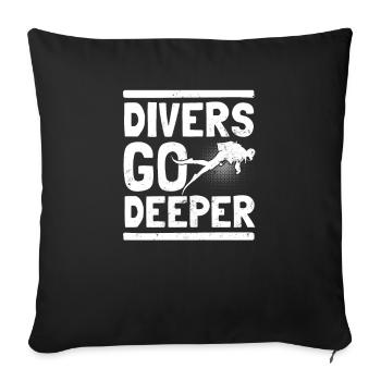 Go Diving Divers Go Deeper Gift - Housse de coussin décorative 45 x 45 cm - noir - Devant