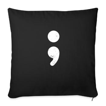 Prévention du suicide, sensibilisation à la dépression - Housse de coussin décorative 45 x 45 cm - noir - Devant