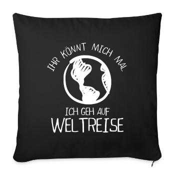 Voyage dans le monde - Housse de coussin décorative 45 x 45 cm - noir - Devant