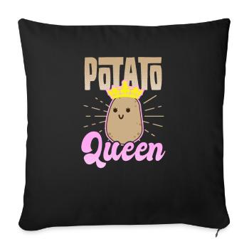 Vegan Potato Potato Queen Gift - Housse de coussin décorative 45 x 45 cm - noir - Devant