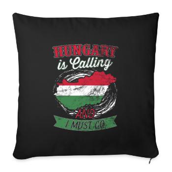 Hongrie - Housse de coussin décorative 45 x 45 cm - noir - Devant
