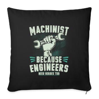Machinist hero - Sofa pillowcase 17,3'' x 17,3'' (45 x 45 cm) - black - Front