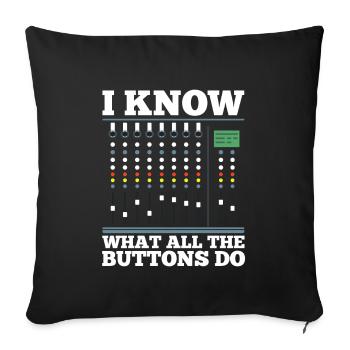 sound engineer - Sofa pillowcase 17,3'' x 17,3'' (45 x 45 cm) - black - Front