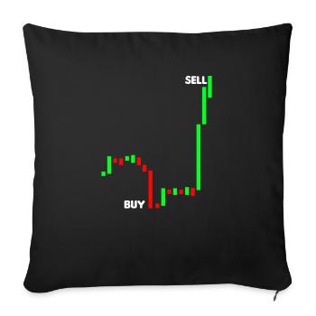 Stock Trading Pips Acheter Vendre Cadeau - Housse de coussin décorative 45 x 45 cm - noir - Devant
