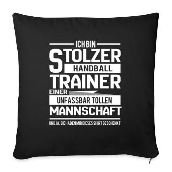 Handball coach gift for the coach - Sofa pillowcase 17,3'' x 17,3'' (45 x 45 cm) - black - Front