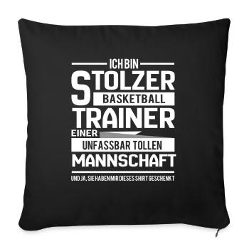 Basketball Trainer Geschenk - Sofakissenbezug 45 x 45 cm - Schwarz - Vorne