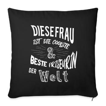 Coiffeuse - Housse de coussin décorative 45 x 45 cm - noir - Devant