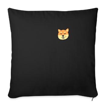 Shiba Inu Head In Pocket Gift - Sofa pillowcase 17,3'' x 17,3'' (45 x 45 cm) - black - Front
