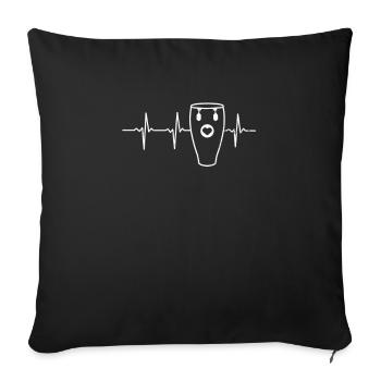 Conga Heartbeat ECG Gift - Sofa pillowcase 17,3'' x 17,3'' (45 x 45 cm) - black - Front