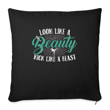Kickboxing fighters - Sofa pillowcase 17,3'' x 17,3'' (45 x 45 cm) - black - Front