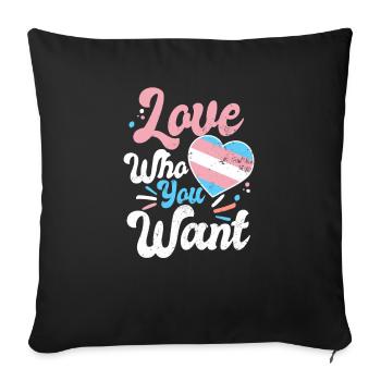 Transgender-Herz-Liebe, die Sie Geschenk wünschen - Sofakissenbezug 45 x 45 cm - Schwarz - Vorne