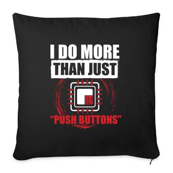 Chemise de machiniste CNC - Housse de coussin décorative 45 x 45 cm - noir - Devant