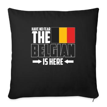 Belgium gift idea - Sofa pillowcase 17,3'' x 17,3'' (45 x 45 cm) - black - Front