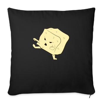 Cadeau de combat de tofu - Housse de coussin décorative 45 x 45 cm - noir - Devant