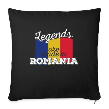 Les légendes sont fabriquées en Roumanie - Housse de coussin décorative 45 x 45 cm - noir - Devant