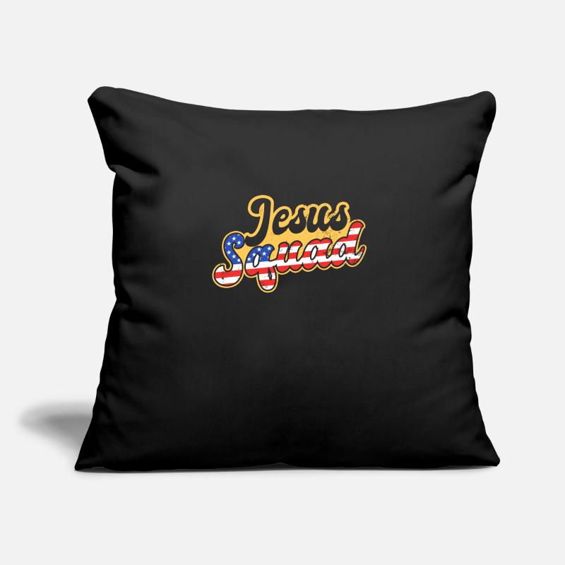 Drapeau de Jésus cadeau de l'équipe de Jésus Housse de coussin décorative 45 x 45 cm