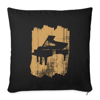 klavier - Sofakissenbezug 45 x 45 cm - Schwarz - Vorne