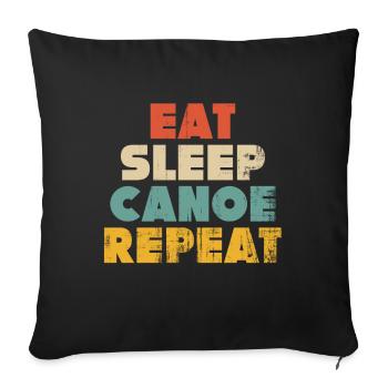 canoë - Housse de coussin décorative 45 x 45 cm - noir - Devant