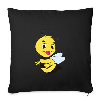 Bienen-Geschlecht decken Mädchen-Rosa-Geschenk auf - Sofakissenbezug 45 x 45 cm - Schwarz - Vorne