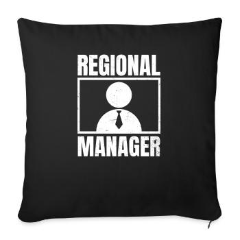 Directeur régional Funny Sillhouette Gift - Housse de coussin décorative 45 x 45 cm - noir - Devant