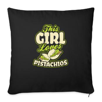 Pistachio This Girl Loves Gift - Sofa pillowcase 17,3'' x 17,3'' (45 x 45 cm) - black - Front