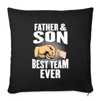 father and son - Sofa pillowcase 17,3'' x 17,3'' (45 x 45 cm) - black - Front