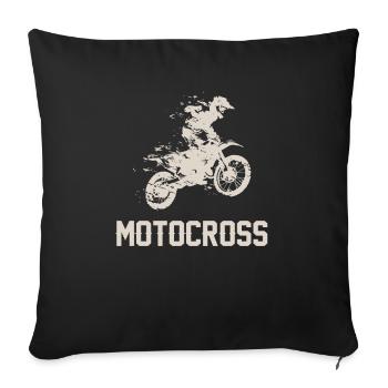 motocross - Housse de coussin décorative 45 x 45 cm - noir - Devant
