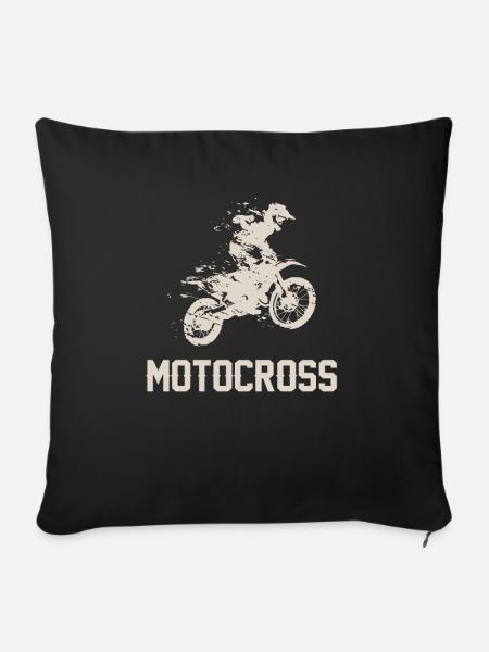 Moto-Cross - Sofakissenbezug 45 x 45 cm - Schwarz