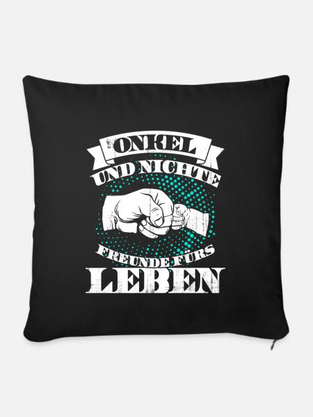 onkel und nichte - Sofakissenbezug 45 x 45 cm - Schwarz