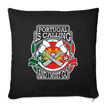 Portugal is calling saying funny gift - Sofa pillowcase 17,3'' x 17,3'' (45 x 45 cm) - black - Front