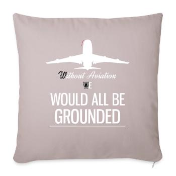airplane - Sofa pillowcase 17,3'' x 17,3'' (45 x 45 cm) - light taupe - Front