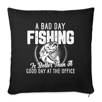 Angler fishing fisherman saying fishing - Sofa pillowcase 17,3'' x 17,3'' (45 x 45 cm) - black - Front