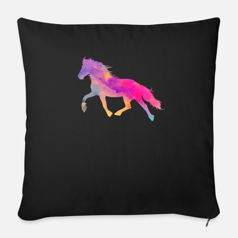 Pferd - Sofakissenbezug 45 x 45 cm - Schwarz