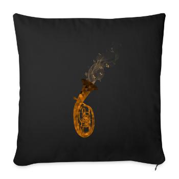 Tenor horn musician - Sofa pillowcase 17,3'' x 17,3'' (45 x 45 cm) - black - Front