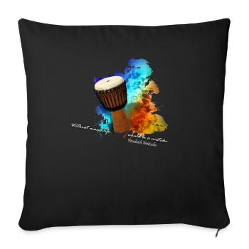djembe - Housse de coussin décorative 45 x 45 cm - noir - Devant