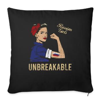 Fille russe incassable - Housse de coussin décorative 45 x 45 cm - noir - Devant
