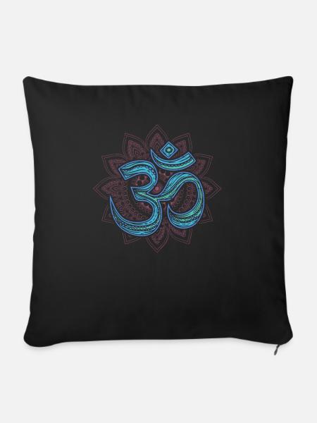 om namaste - Sofakissenbezug 45 x 45 cm - Schwarz