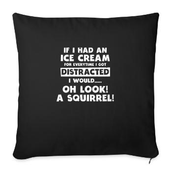 ADHD Ice Cream Gift - Sofa pillowcase 17,3'' x 17,3'' (45 x 45 cm) - black - Front