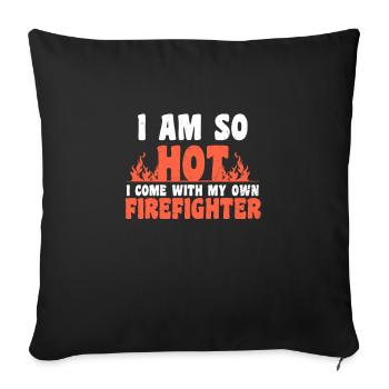Petite amie pompier, je suis un cadeau tellement chaud - Housse de coussin décorative 45 x 45 cm - noir - Devant