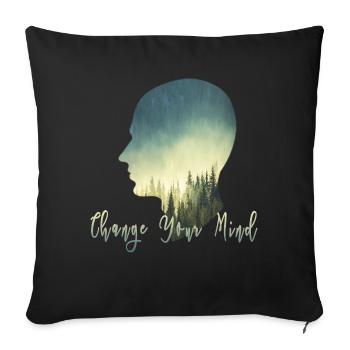 nature head forest ranger time out hiking free - Sofa pillowcase 17,3'' x 17,3'' (45 x 45 cm) - black - Front