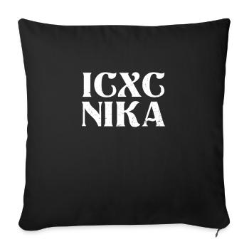 Orthodox IC XC NI KA Gift - Sofa pillowcase 17,3'' x 17,3'' (45 x 45 cm) - black - Front