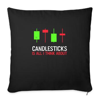 Stock Trading Think About Candlesticks Gift - Sofa pillowcase 17,3'' x 17,3'' (45 x 45 cm) - black - Front