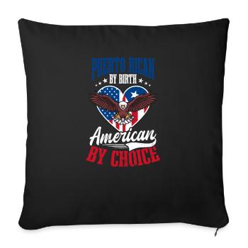 Portoricain traditionnel par naissance par choix - Housse de coussin décorative 45 x 45 cm - noir - Devant